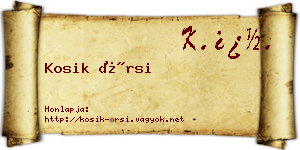 Kosik Örsi névjegykártya
